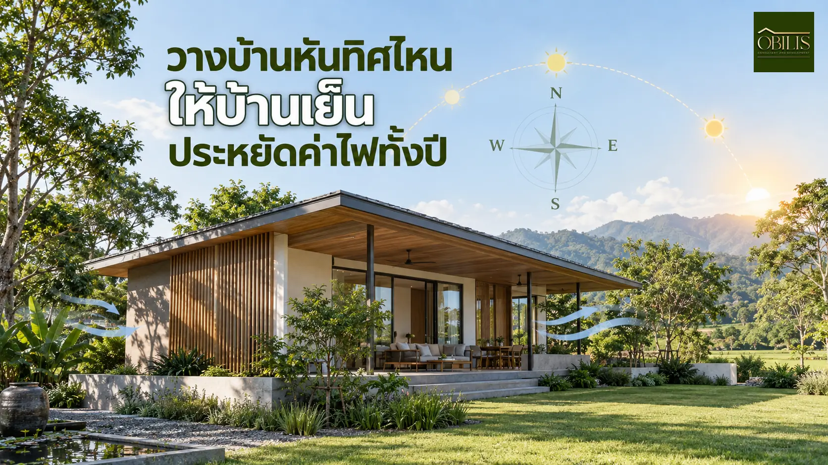 บ้านวางบ้านหันทิศไหน ให้บ้านเย็นและประหยัดค่าไฟทั้งปี — OBILIS