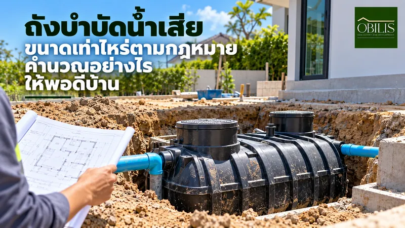 ถังบำบัดน้ำเสีย ขนาดเท่าไหร่ตามกฎหมาย คำนวณอย่างไรให้พอดีบ้าน