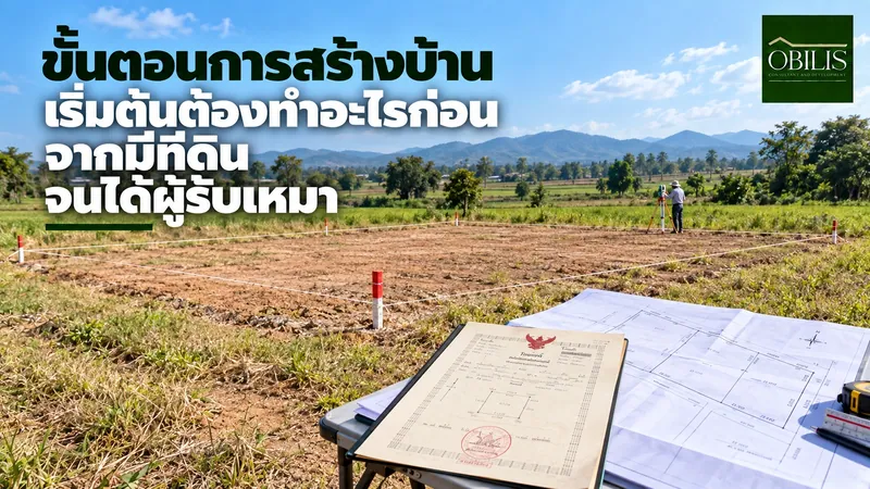 ขั้นตอนการสร้างบ้าน เริ่มต้นต้องทำอะไรก่อน ตั้งแต่มีที่ดินจนได้ผู้รับเหมา