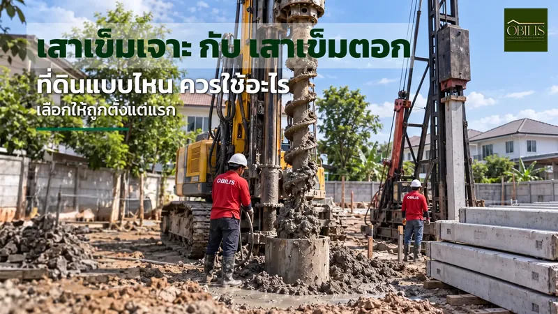 เสาเข็มเจาะกับเสาเข็มตอก ที่ดินแบบไหนควรใช้อะไร