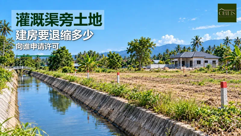 土地靠近灌溉水渠能建房吗?要退让多远,由谁批准?