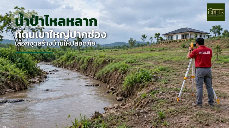 น้ำป่าไหลหลาก ที่ดินเขาใหญ่ปากช่อง เลือกจุดสร้างบ้านอย่างไรให้ปลอดภัย