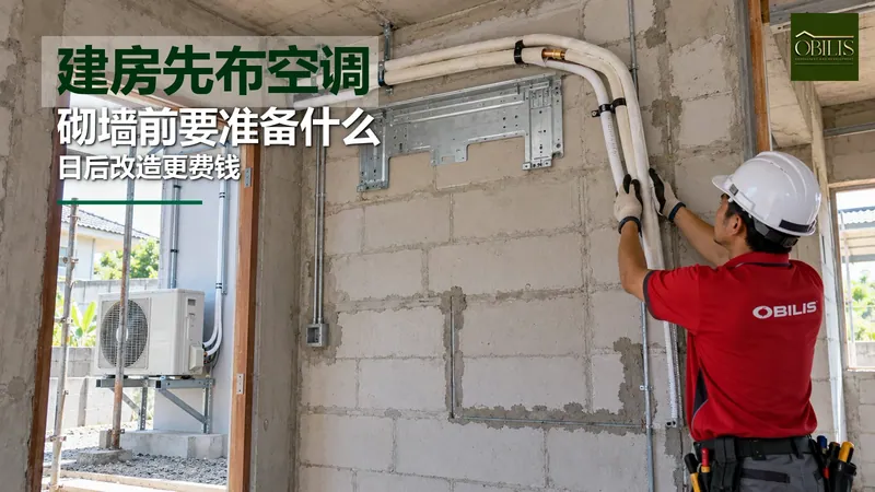 建房时先布空调 砌墙前要准备什么 室内机 室外机 冷媒管 排水管怎么布