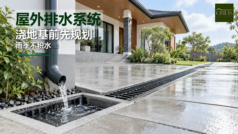 屋外排水系统:浇地基前先规划,雨季不积水